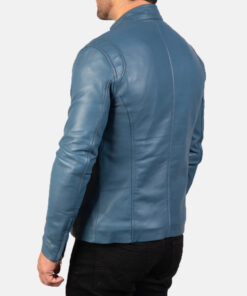 Timeless Men Ionic Blue Leather Jacket