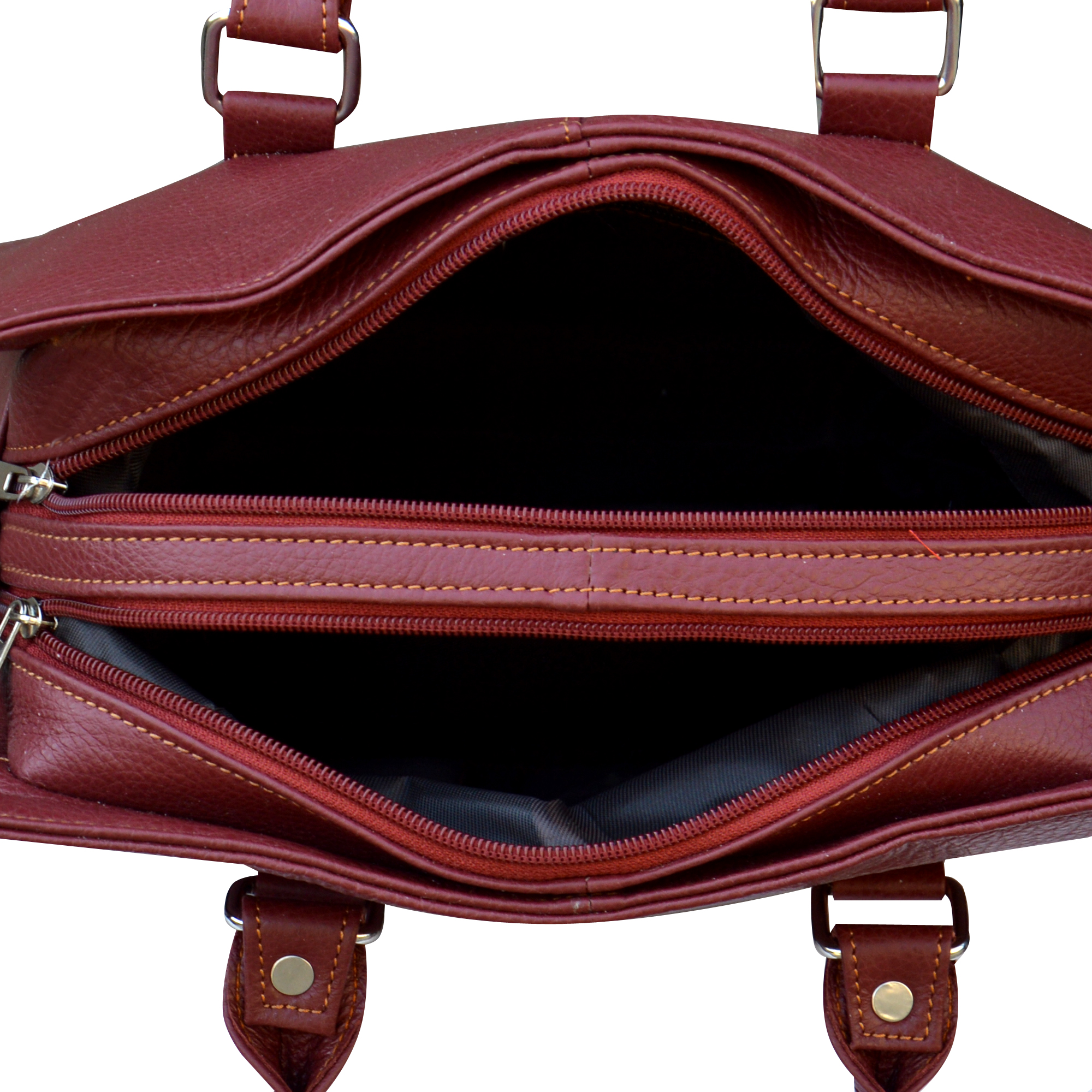 Rose Wine Leather Handbag - Image 4