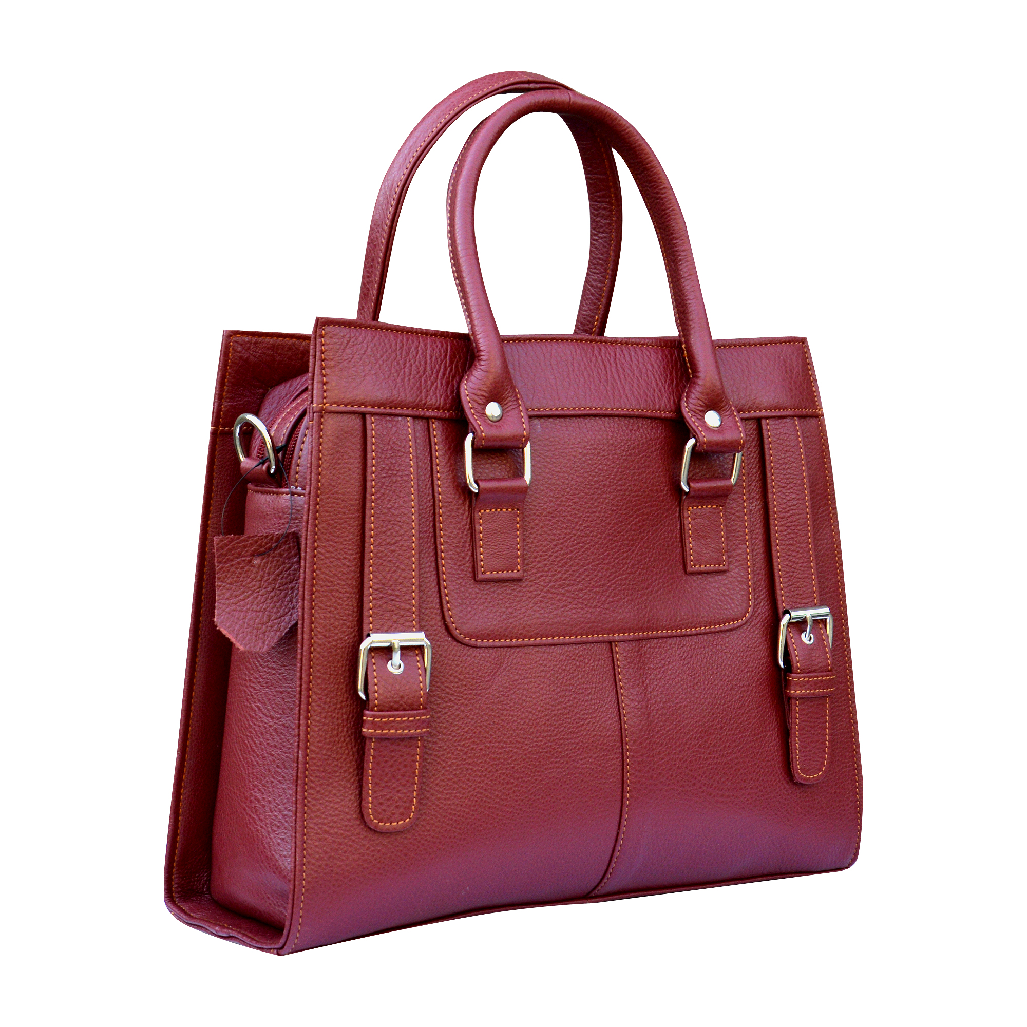 Rose Wine Leather Handbag - Image 2