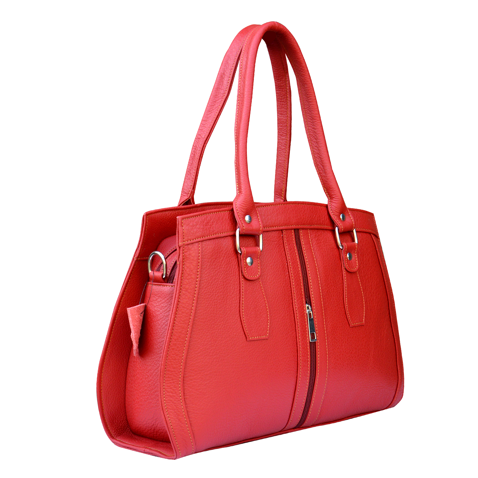 Ruby Red Leather Handbag - Image 2